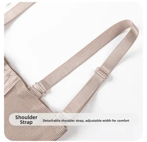 Detail showing adjustable and detachable shoulder straps on ribbed shapewear bodysuit