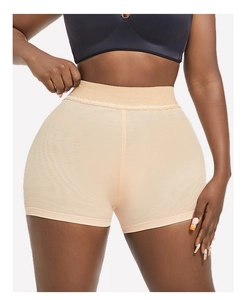Detail der Miederhose mit hoher Taille, Spitzenbesatz und nahtlosem Stoff in Hautfarbe
