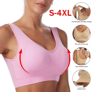 Soutien-gorge de Sport Sans Couture pour Femmes Respirant Résistant aux Chocs Gilet de Yoga Sans Armatures Top de Fitness Avec Coussinets Amovibles Vêtements de Sport Grande Taille