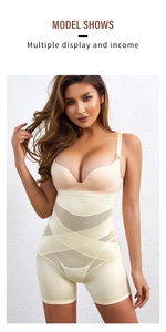 Détail du short sculptant taille haute avec compression croisée pour un ventre plat