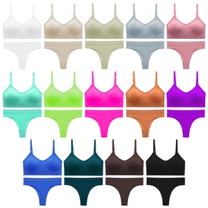 Set reggiseno e perizoma senza cuciture disponibile in 14 varianti di colore vivaci