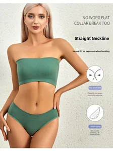 Green ribbed lingerie set with 3D shaping cups and removable padding for petite women