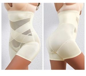 Vue détaillée de la gaine taille haute avec bandes élastiques et maille respirante
