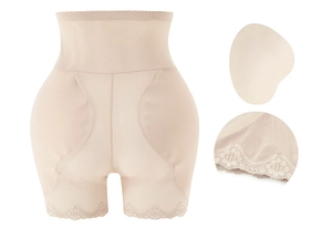 Detailed view of high waist shapewear with wide waistband and removable hip sponge pads