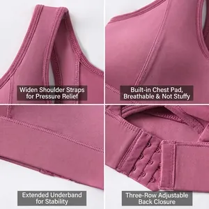 Seamless wire-free sports bra set with wide straps and breathable padded structure