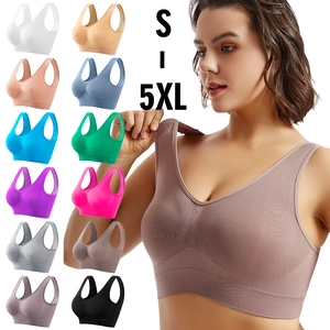 Soutien-gorge de Sport Sans Couture pour Femmes Grande Taille Push Up Anti-choc Course Yoga Fitness Gym Débardeur Respirant Sans Armature