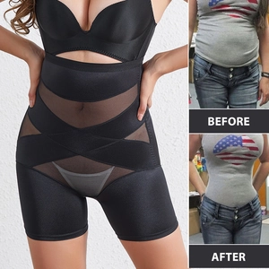Miederhose Damen Bauchweg Effekt Formende Unterwäsche mit Hoher Taille und Netzgewebe