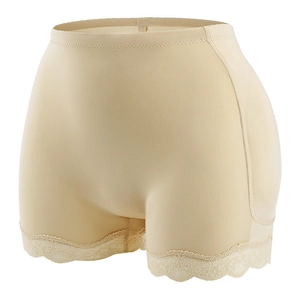Gaine amincissante taille haute avec rembourrage fessier et dentelle en couleur chair