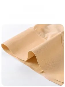 Close-up of seamless waist band and high-stretch fabric of body shaping pants