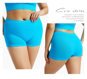 Detail view of seamless high-waisted safety shorts with solid support and elastic fit