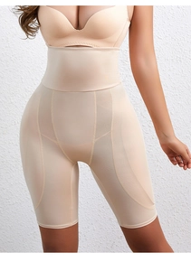 Detail view of high waist tummy control shapewear with seamless breathable fabric