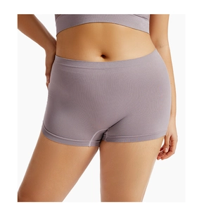 Detail of seamless lavender boyshort safety pants in high-stretch knitted fabric