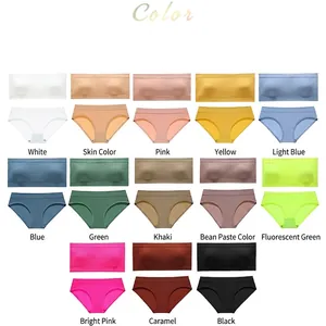 Seamless wire-free bra and panty set available in thirteen diverse vibrant colors