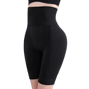 High waist black tummy control shaper panties for women with slimming and butt lifting effect