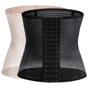 Breathable High Waist Cincher For Women Postpartum Tummy Control Shapewear Steel Bones Adjustable Hook Eye Waist Trainer