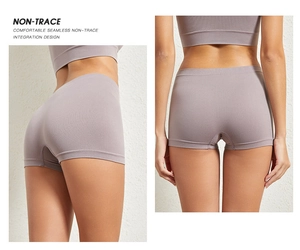 Seamless lotus purple safety shorts with a non-trace design and smooth finish