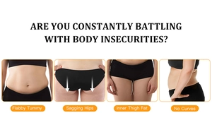 Infographie montrant une culotte gainante pour le contrôle du ventre et des fesses