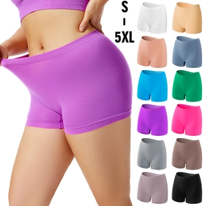 Women Seamless Safety Pants Thin Breathable High Elastic Anti-Exposure Boxer Briefs Plus Size S-5XL Solid Color Underwear Shorts