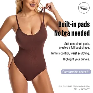 Dunkelbrauner formender Body in Übergröße mit integriertem BH und Bauch-Weg-Effekt