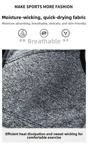 Detail of heather grey breathable knit fabric for high-impact sports bras and activewear