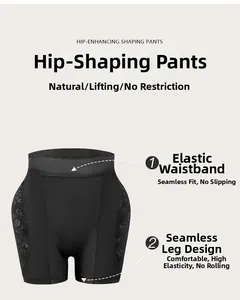 Detail of high waist shaping pants with floral lace and elastic seamless waistband