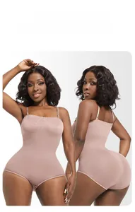 Detail of a nude bodysuit with peach-butt lifting effect and high-waist abdominal control