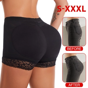 Culotte Rembourrée Remonte-fesses pour Femmes Taille Haute Contrôle du Ventre Gaine Amincissante sans Couture avec Dentelle