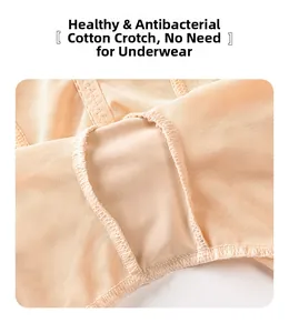 Close-up of breathable mesh fabric and antibacterial cotton crotch on body shaper