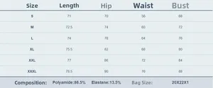Detailed size guide and material specs for high-stretch bodysuit shapewear