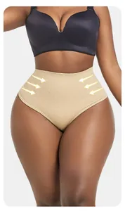 Macro view of high waist shaping underwear with reinforced diamond compression pattern