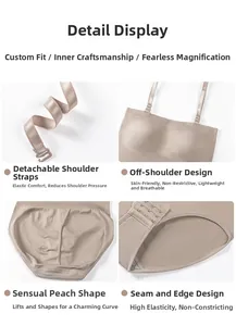 Detail of seamless bodysuit featuring detachable straps and high-elastic edge design