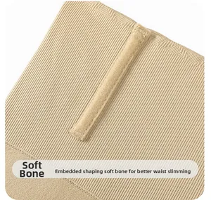 Detail of high-elastic ribbed fabric with built-in cartilage support for waist shaping