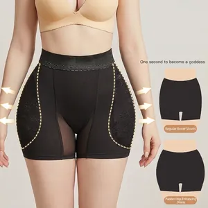 Women's high waist padded shapewear for hip enhancement and tummy control in black