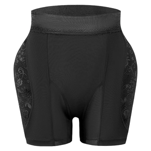 High waist tummy control shapewear with floral lace and breathable mesh fabric in black