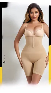 Detail of high waist tummy control shapewear with peach buttock lifting and adjustable hooks