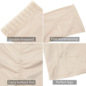 High-waisted tummy control underwear with double-breasted hooks and lifting design