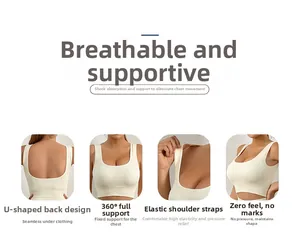 Detail view of seamless sports bra with U-back design and high elasticity shoulder straps