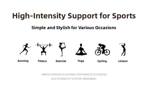 Detailed high-impact support chart for sports bra showing running and yoga icons