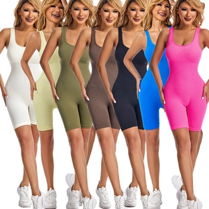 Women's ribbed tummy control bodysuit shorts in multiple colors with U-neck design
