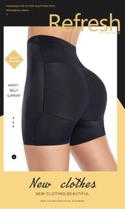 Close-up of high-waist tummy control shaper with breathable honeycomb mesh butt lift texture