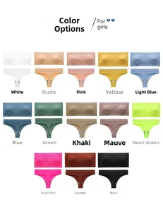 Detailed grid view showcasing thirteen diverse colors of seamless bra and thong sets