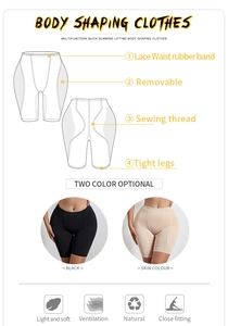 Detailed diagram of slimming thong showing waist control and butt lifting features