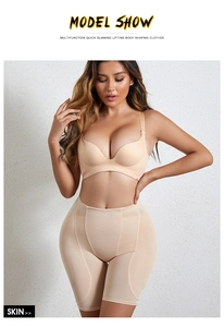 Detail view of high elasticity slimming shapewear showing belly control and lifting effect