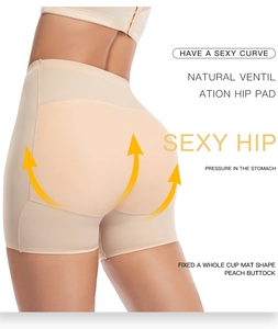 Detail view of high waist seamless shapewear with breathable mesh and lifting pads