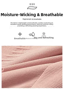 Macro detail of breathable pink ribbed knit fabric showing moisture-wicking texture