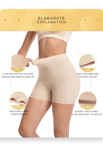 Detail of high-waist tummy control shapewear with peach-hip lifting and seamless design