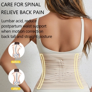 Beige postpartum lumbar support belt for spinal care and posture correction