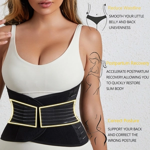 Adjustable postpartum recovery belly wrap and waist trainer for targeted body shaping