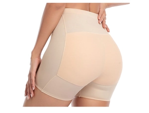 Detail view of high waist butt lifter panties with breathable mesh and seamless shaping fabric