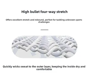 Detailed view of four-way stretch and moisture-wicking breathable sports fabric